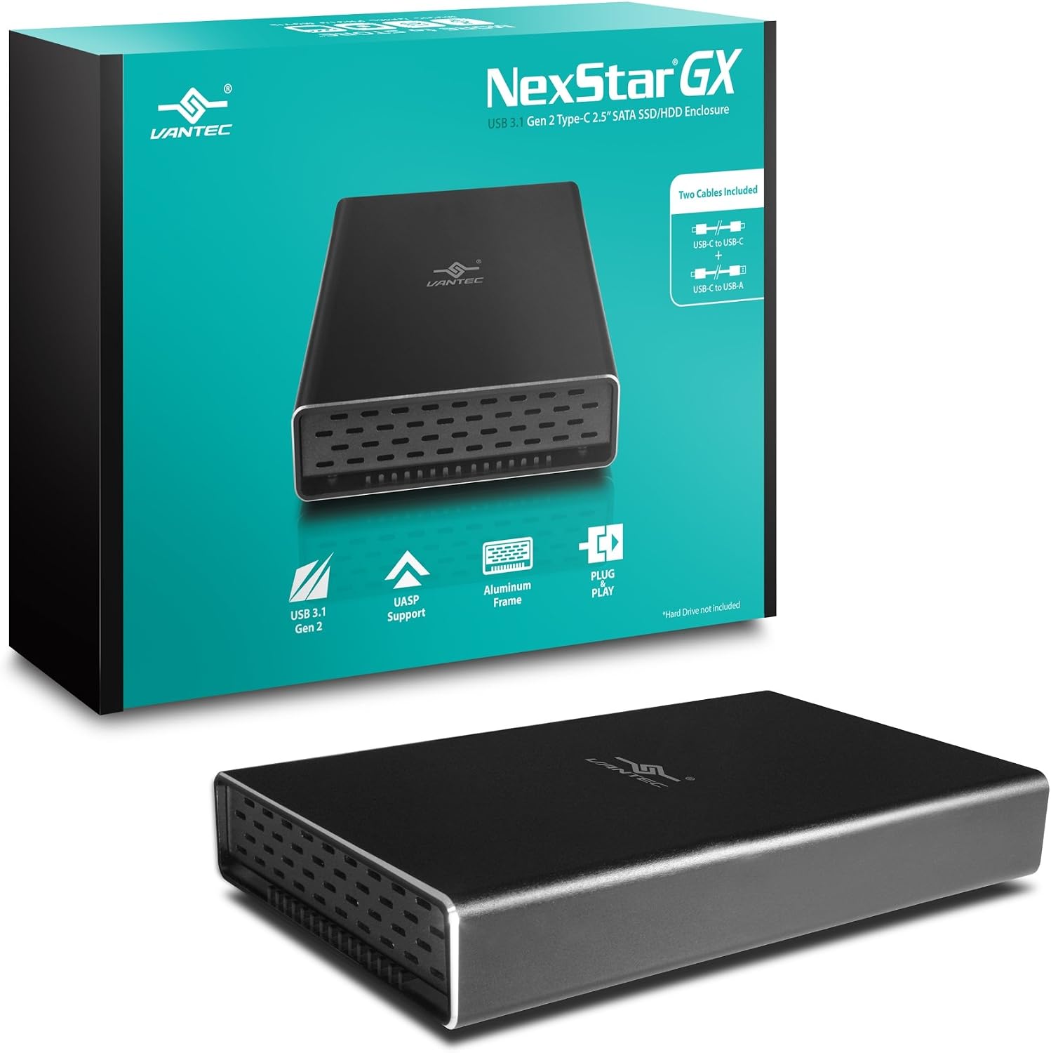Vantec NexStar NST-271C31-BK USB-C 2.5" SATA SSD/HDD Enclosure