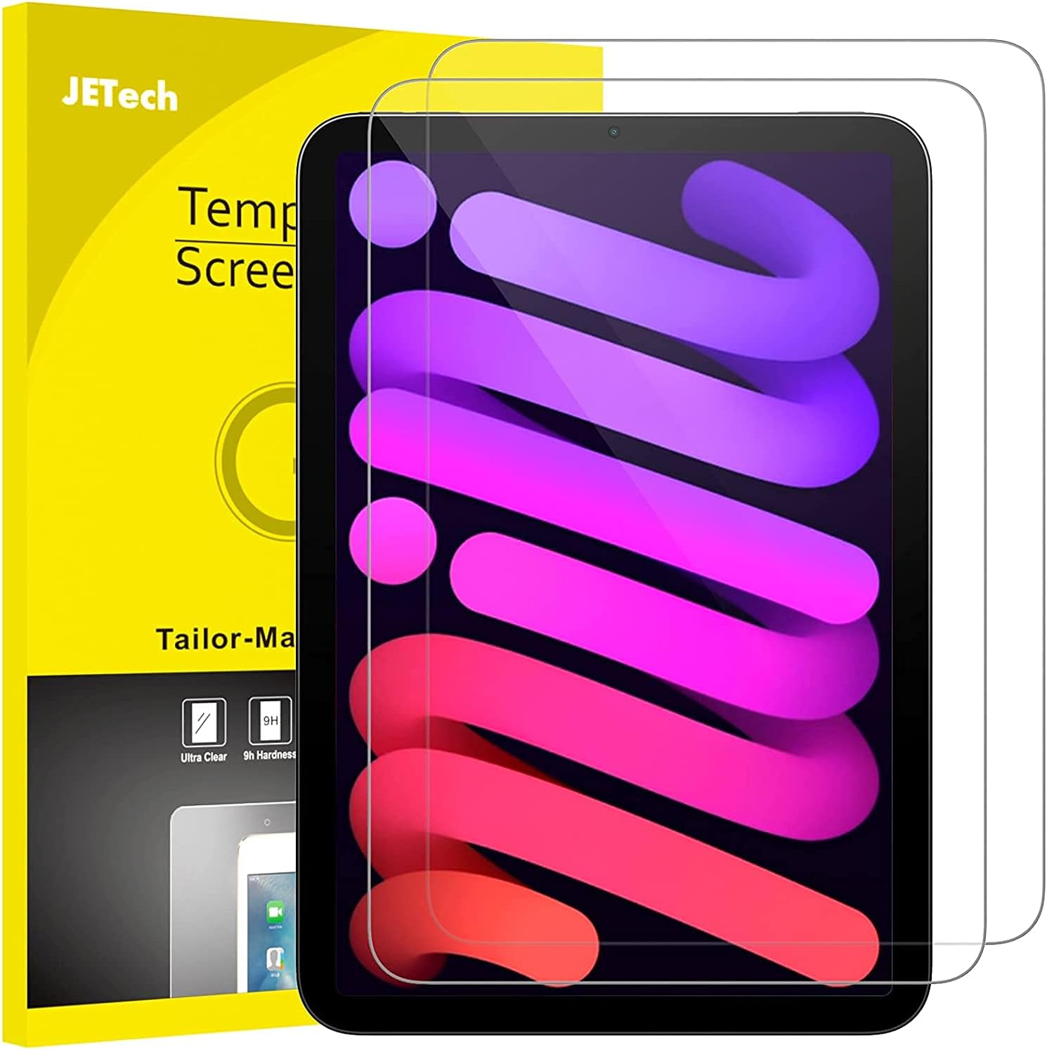 JETech Tempered Glass Screen Protector (2-Pack) for iPad mini 7 (2024) / iPad mini 6 (2021) – 8.3"