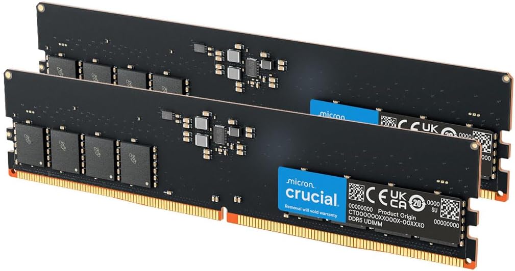 Crucial 16GB (2x8GB) DDR5 5600MHz UDIMM Desktop Memory Kit CT2K8G56C46U5