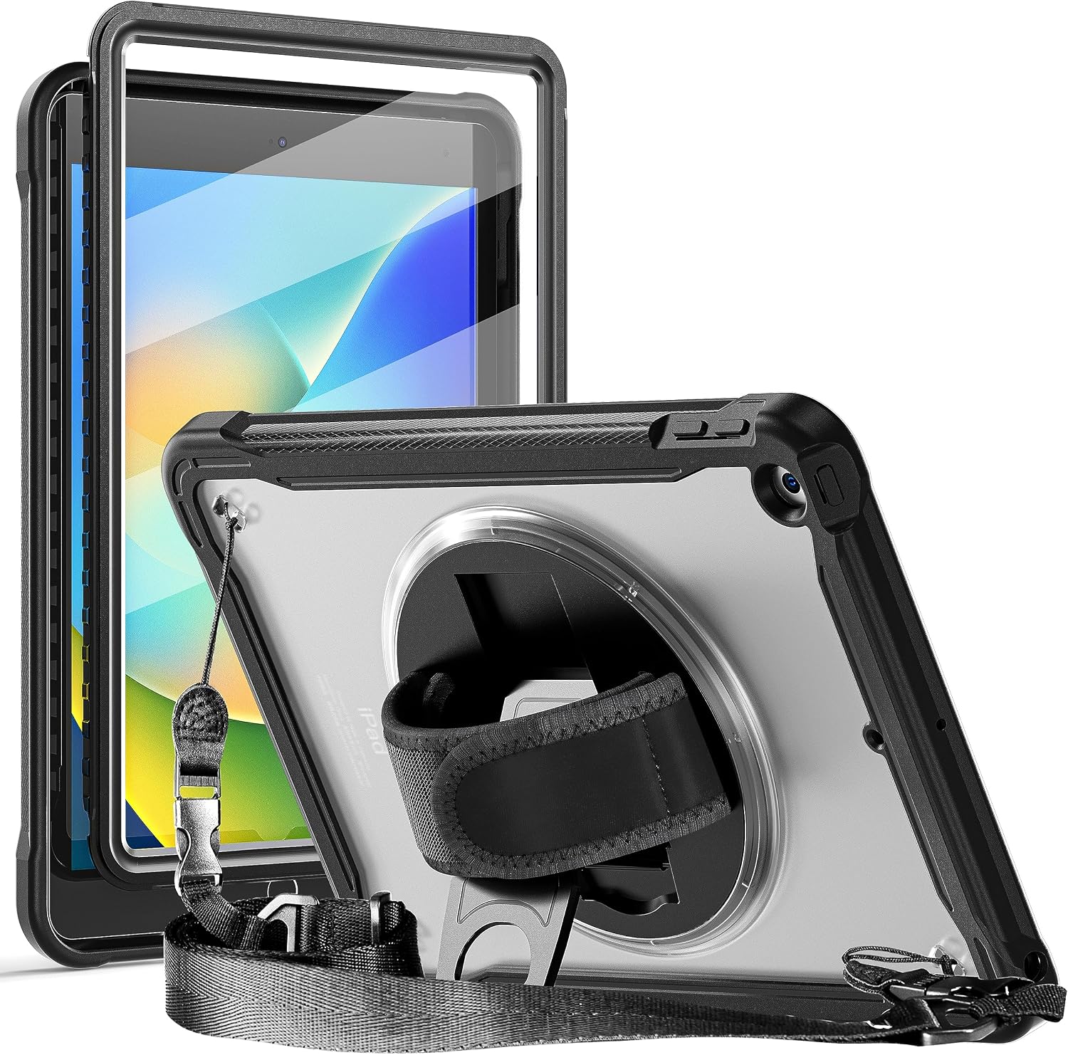 Herize Rugged Case for iPad 10.2" - 7th/8th/9th Gen - 360° Stand - Black