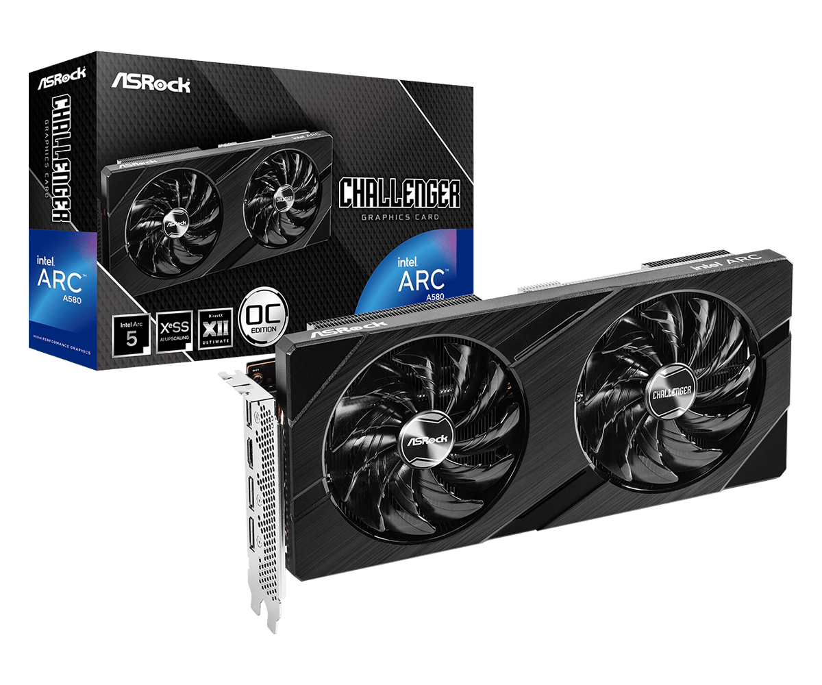ASRock Intel Arc A580 Challenger 8GB OC - 8GB | Dual Fan, OC Edition