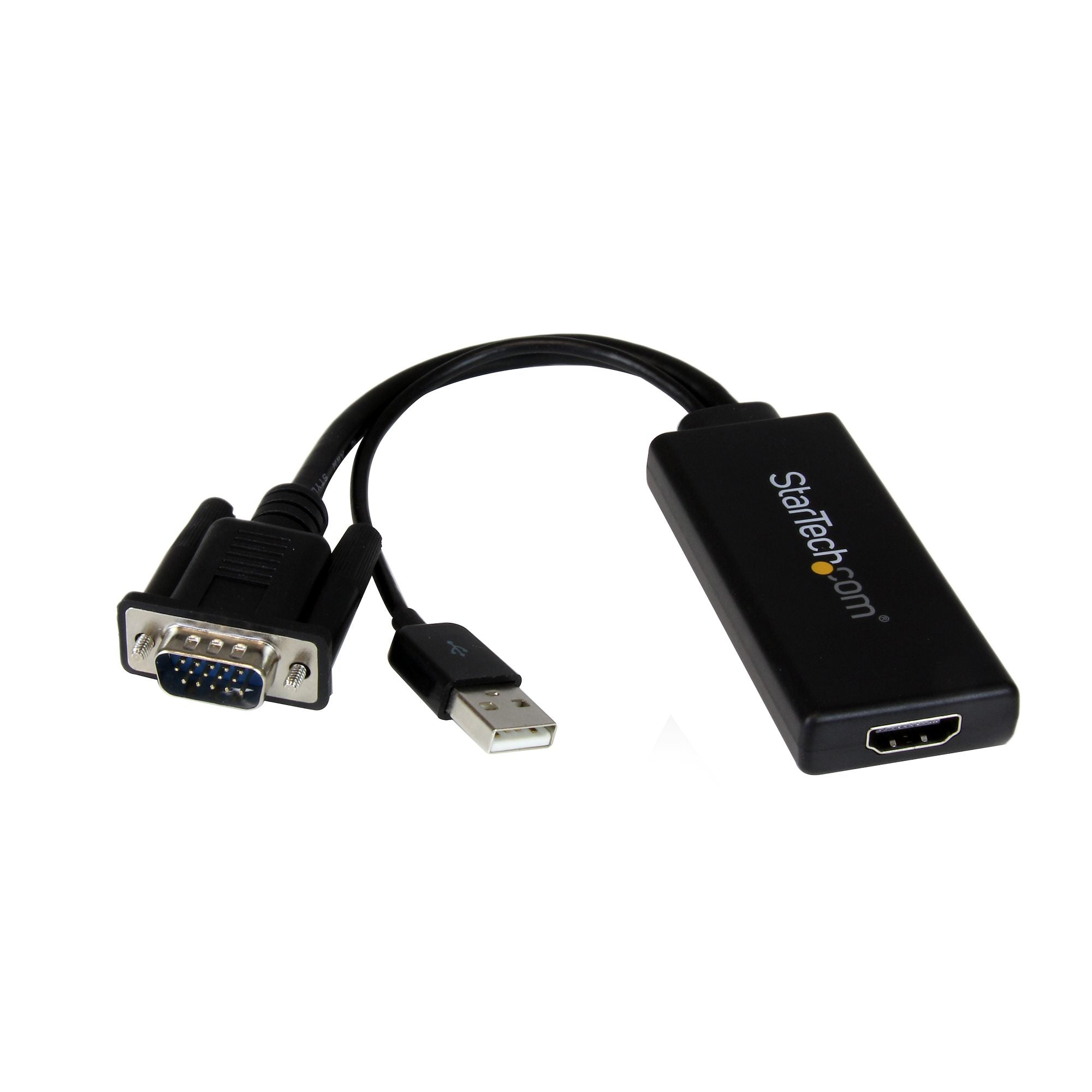 StarTech VGA to HDMI Adapter with USB Audio - 1080p - Black