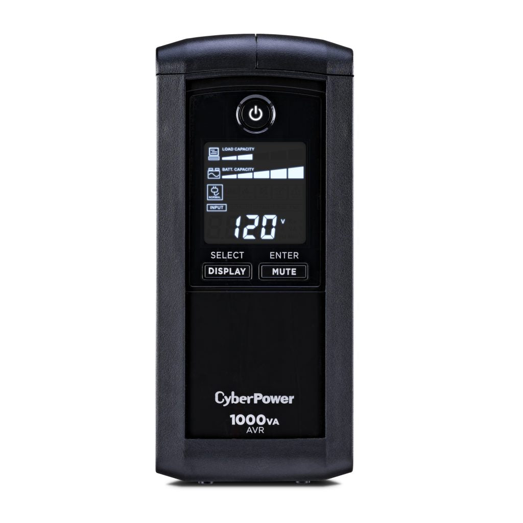 CyberPower CP1000AVRLCD 1000VA / 600W Line-Interactive UPS | AVR, LCD Display, 9 Outlets