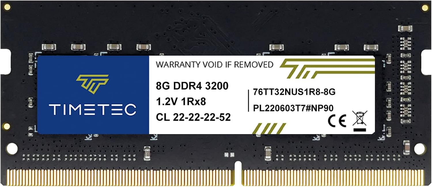 Timetec 8GB DDR4-3200 SODIMM Laptop Memory – 3200MHz