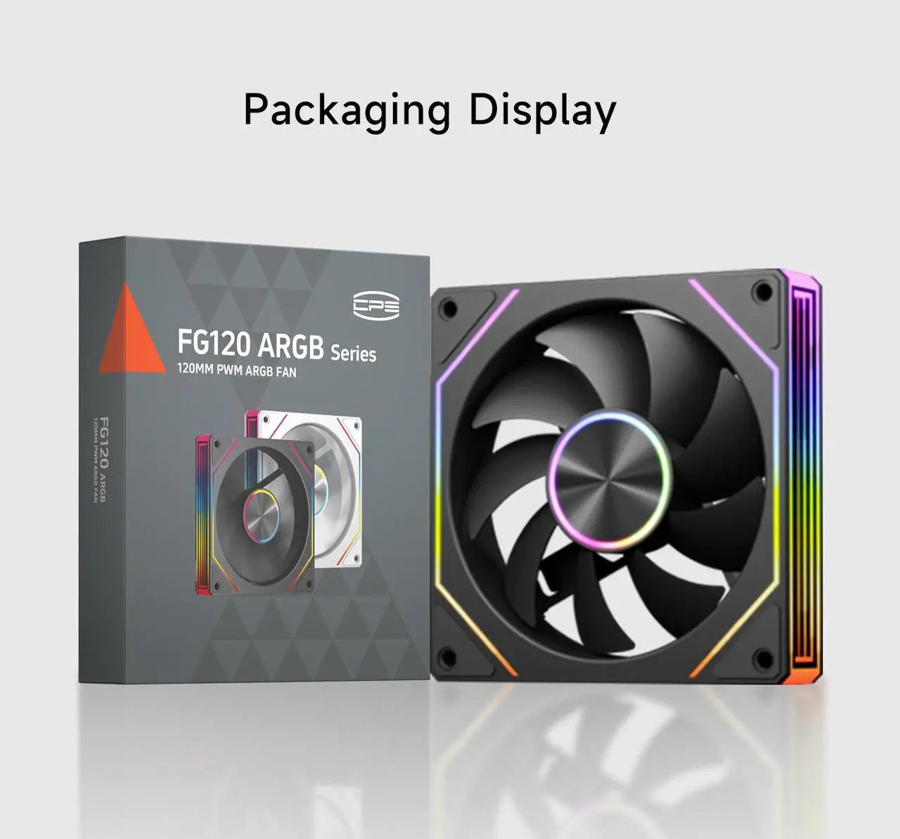 PCCOOLER FG120R ARGB 120mm Reversed Case Fan - Black | PWM Low Noise Cooling Fan