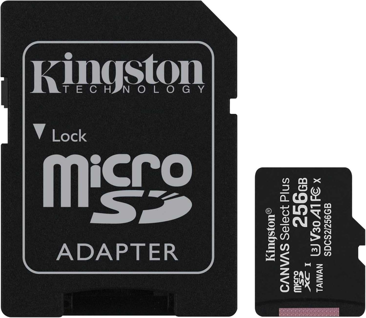 Kingston 256GB microSDXC UHS-I Memory Card – Class 10 A1 U1 – 100MB/s
