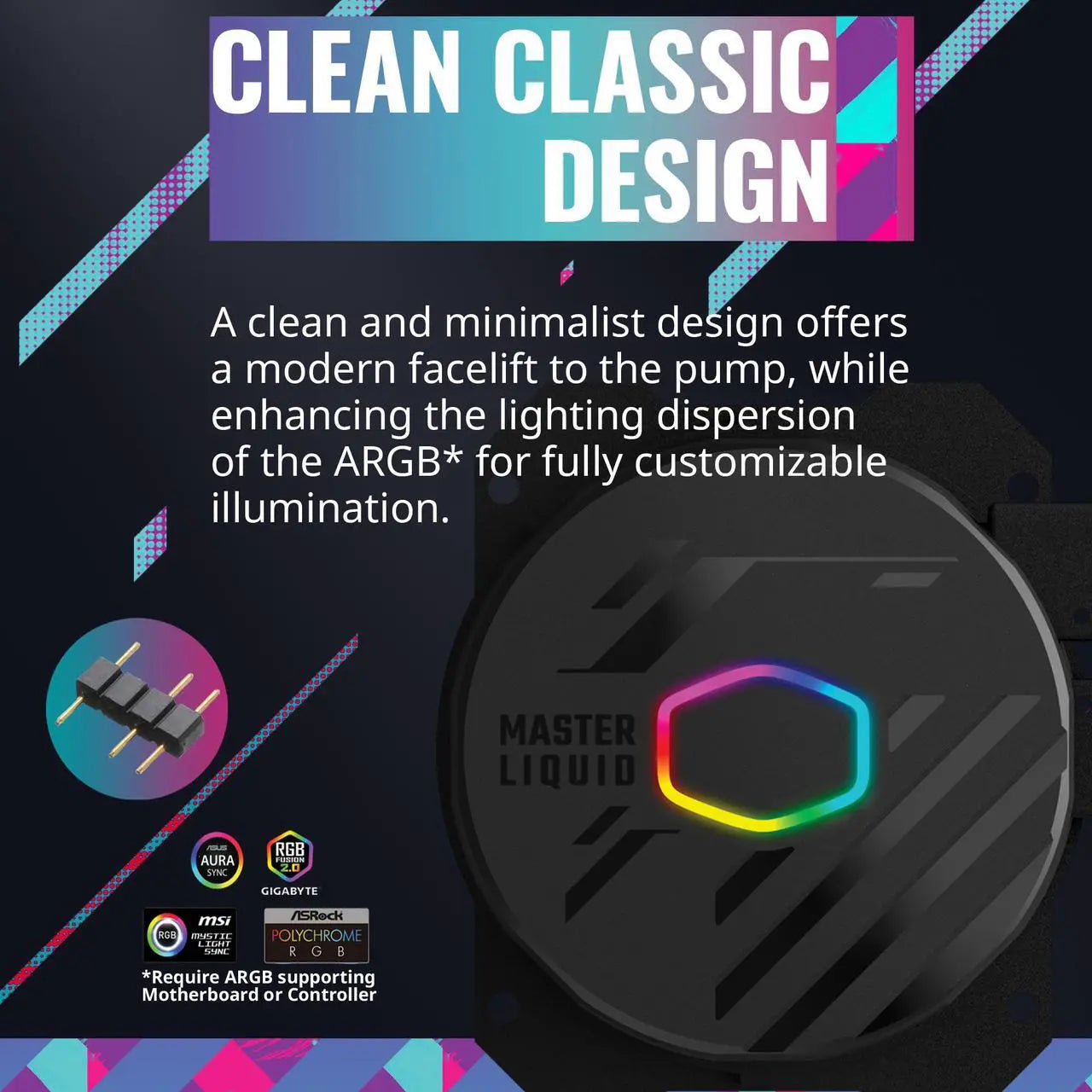 Cooler Master MasterLiquid 240L Core ARGB CPU Liquid Cooler - 240mm AIO Cooling System