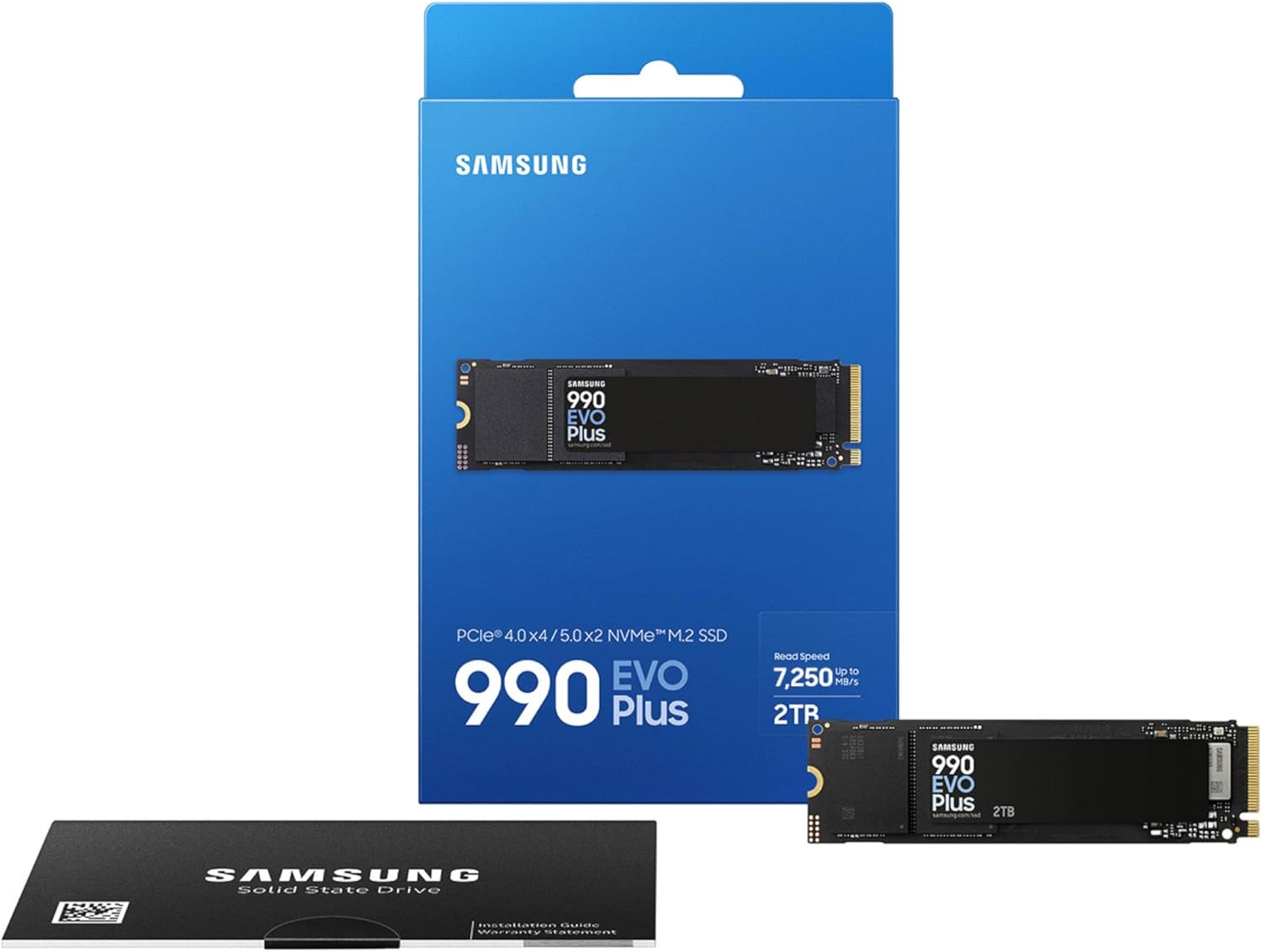 Samsung 990 EVO Plus 2TB PCIe 4.0 NVMe M.2 SSD – Up to 7250 MB/s | MZ-V9S2T0B/AM