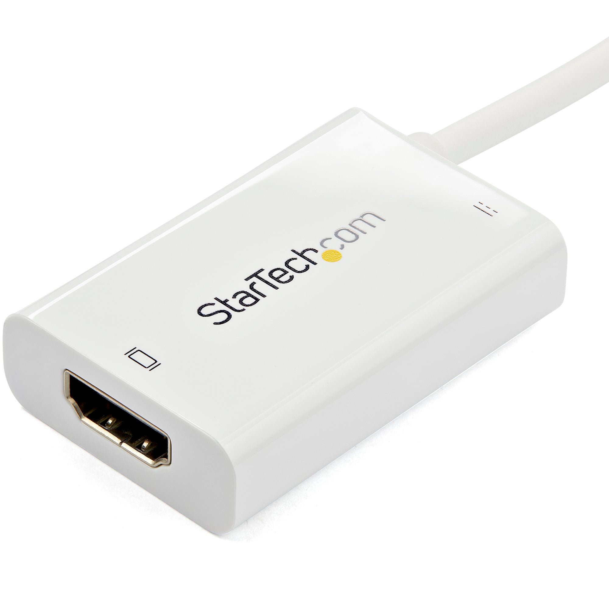 StarTech USB-C to HDMI 4K 60Hz Video Adapter with USB-C Power Delivery (60W) - White - CDP2HDUCPW