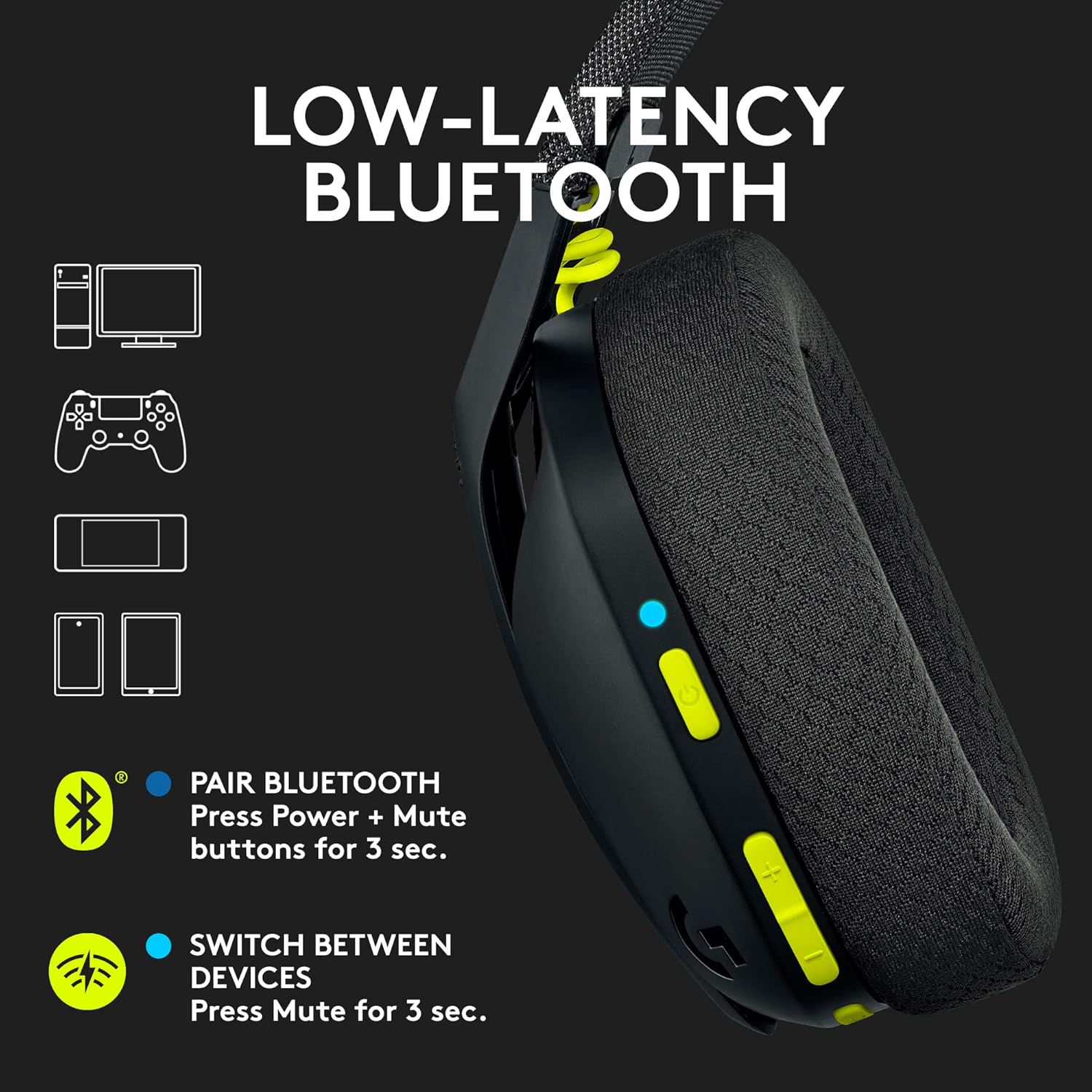 Logitech G435 Wireless Gaming Headset – LIGHTSPEED, Bluetooth 5.0, 40mm Drivers & 18-Hour Battery