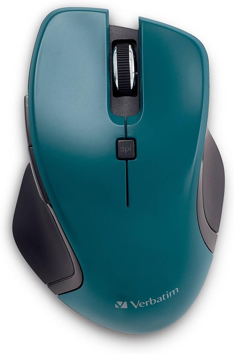 Verbatim USB-C Wireless Blue LED Mouse – 1600 DPI – Dark Teal