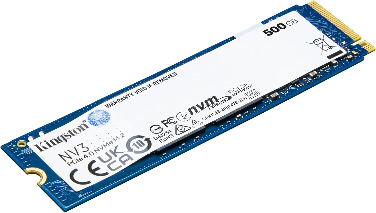 Kingston NV3 500GB PCIe 4.0 NVMe M.2 2280 SSD – Up to 5000 MB/s | SNV3S/500G