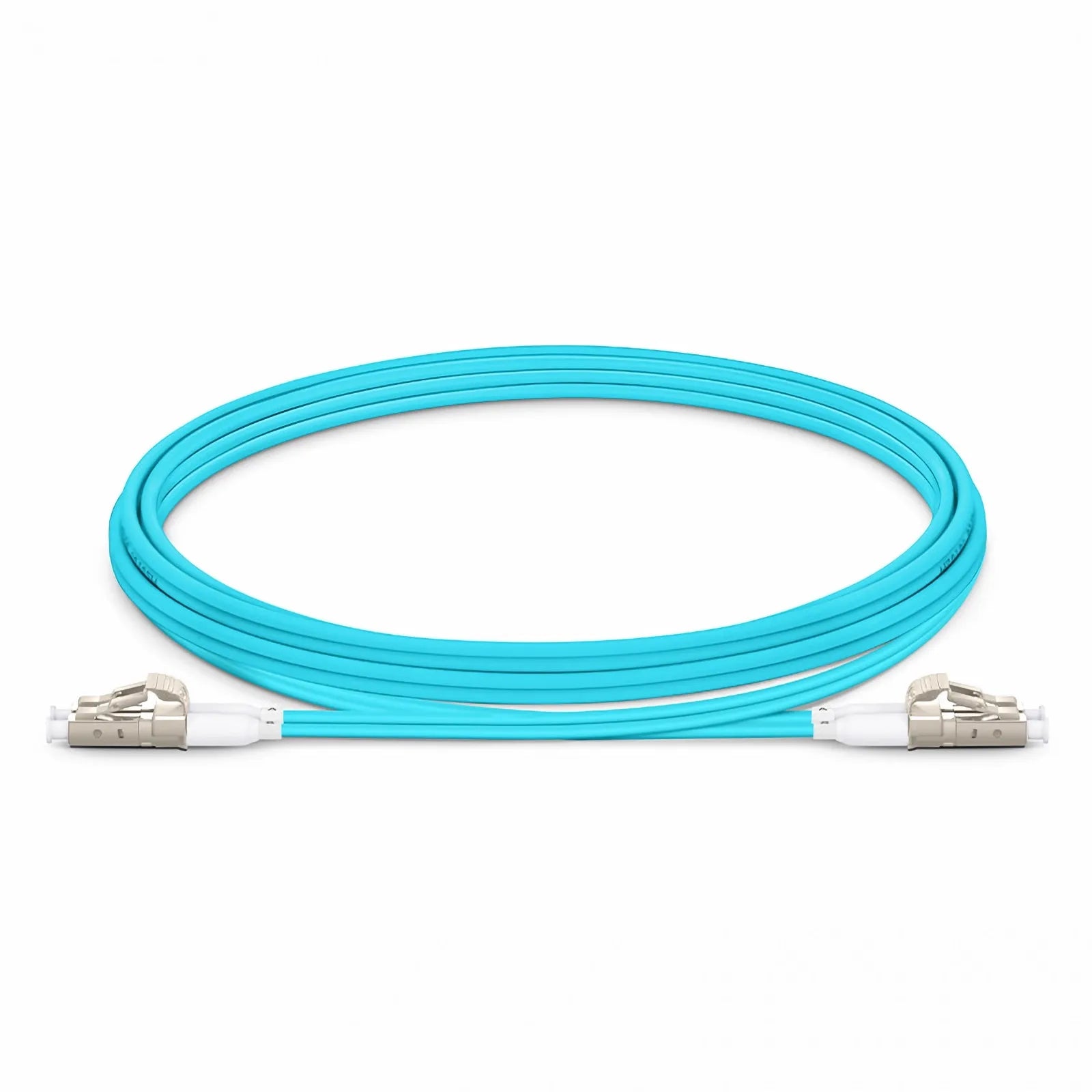 FS 2m OM4 Multimode Fiber Patch Cable - LC UPC Duplex to LC UPC Duplex | Aqua