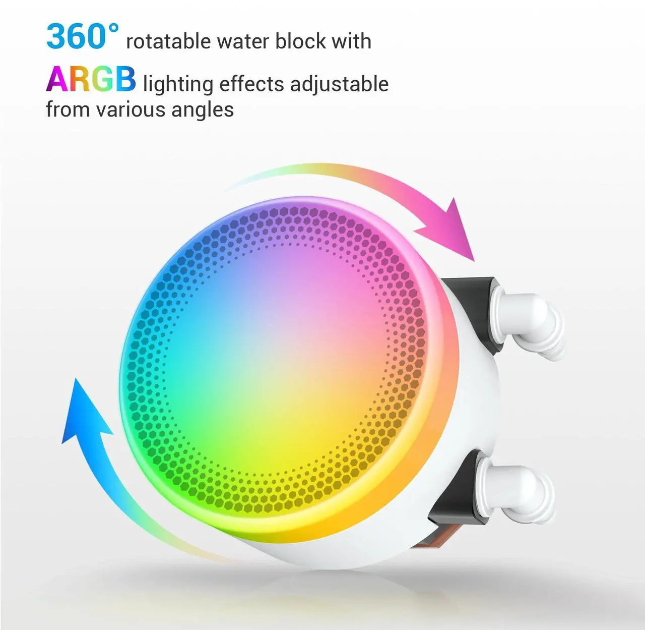 SAMA L60 360mm ARGB Liquid CPU Cooler - White | AIO Water Cooling System