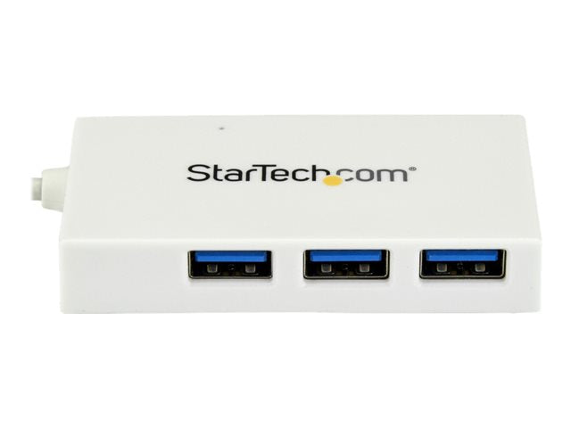 StarTech.com 4-Port USB-C Hub - 3x USB-A + 1x USB-C, 5Gbps, White | HB30C3A1CFBW