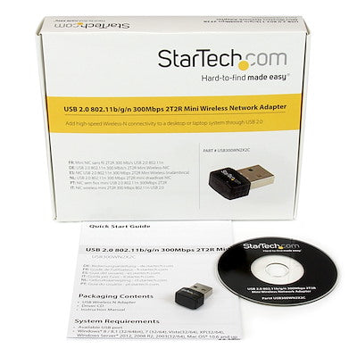 StarTech.com USB300WN2X2C USB 2.0 300Mbps Wireless-N WiFi Adapter