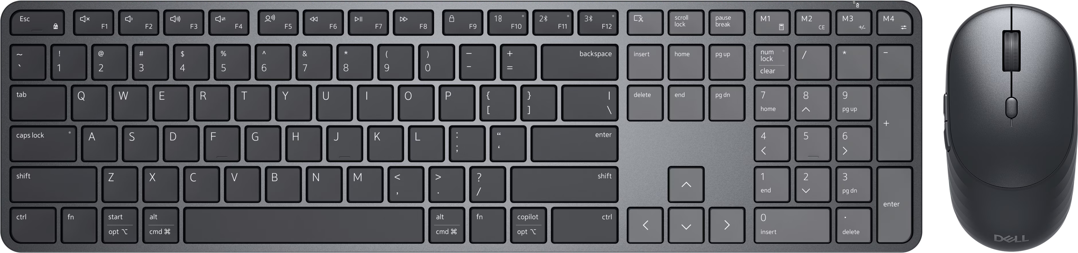 Dell Pro 7 Slim Wireless Keyboard and Mouse Combo KM726 – Bluetooth & RF – Black