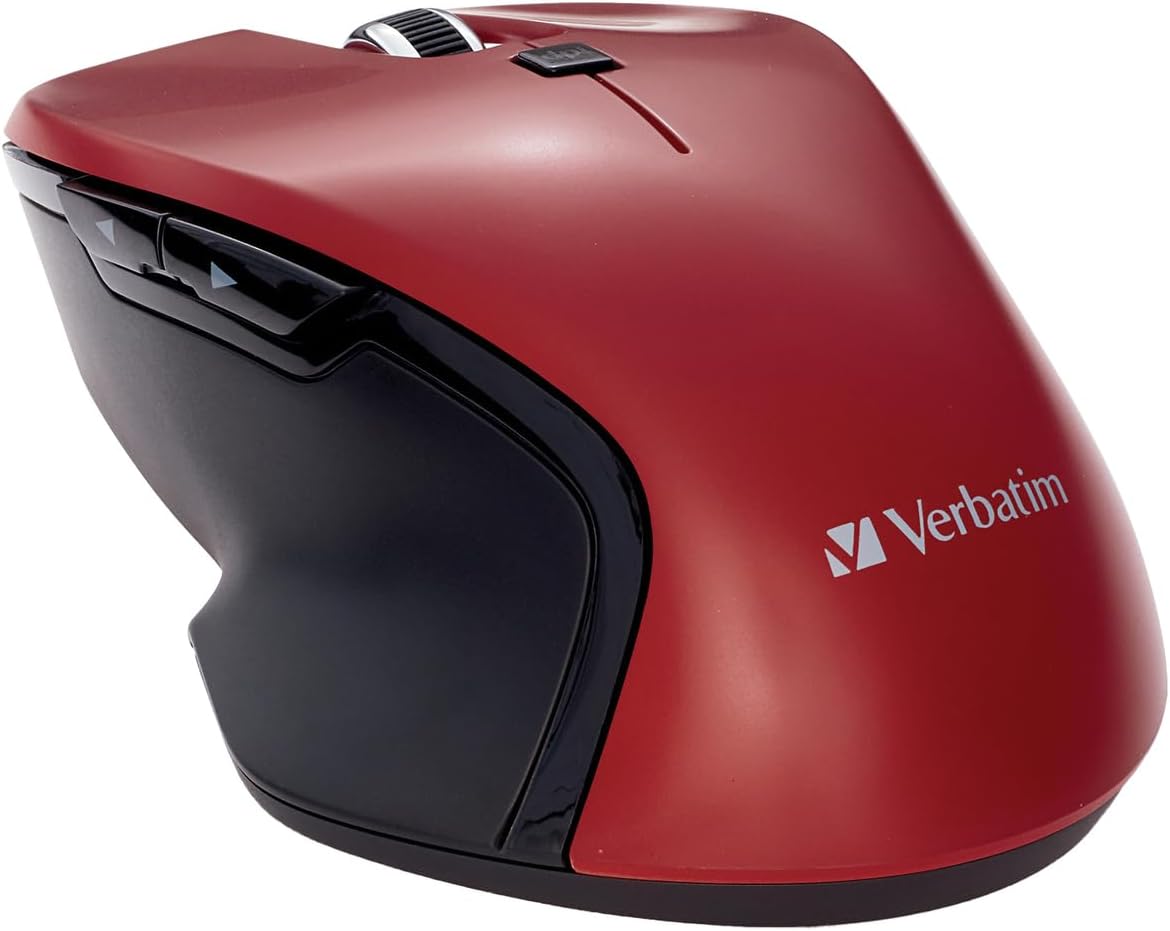 Verbatim USB-C Wireless Blue LED Mouse – USB-C Wireless Blue LED Mouse – 1600 DPI – Red