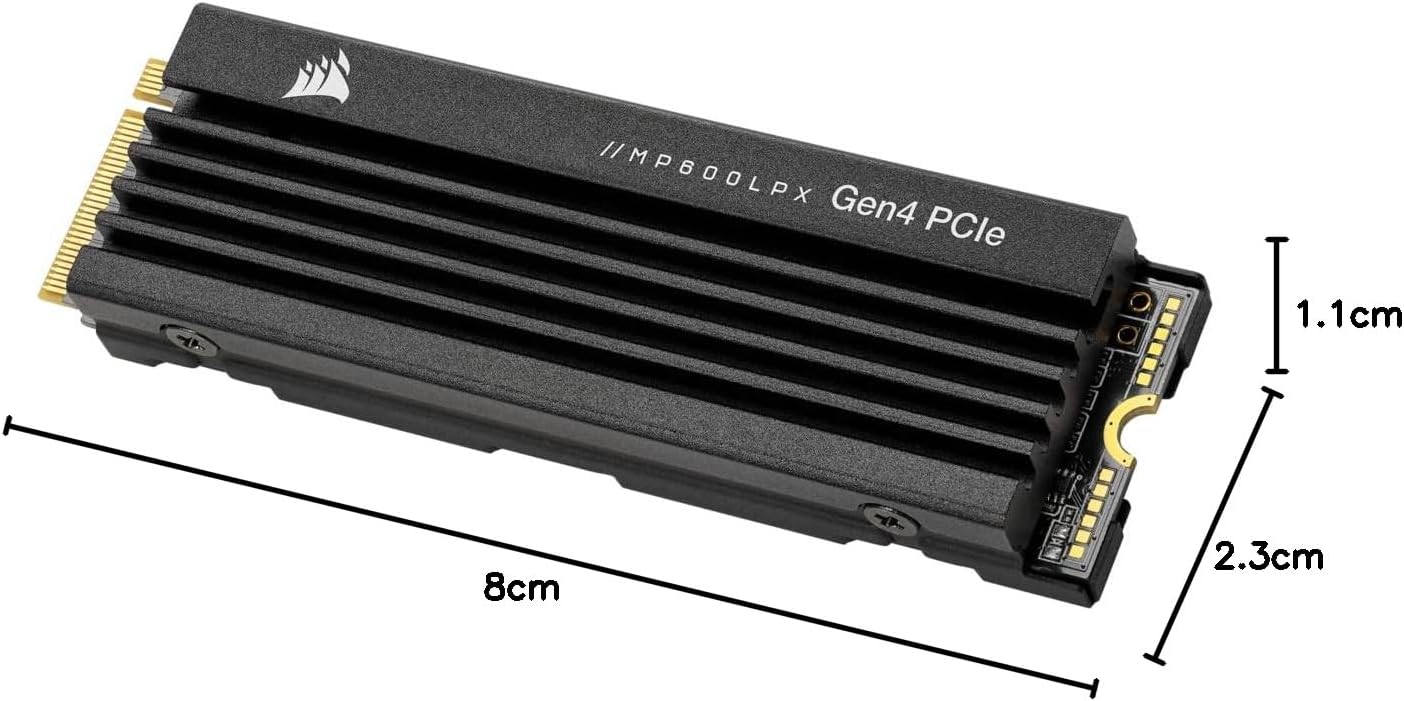 Corsair MP600 PRO LPX 1TB PCIe 4.0 NVMe M.2 2280 SSD for PS5 – Up to 7100 MB/s | CSSD-F1000GBMP600PLP