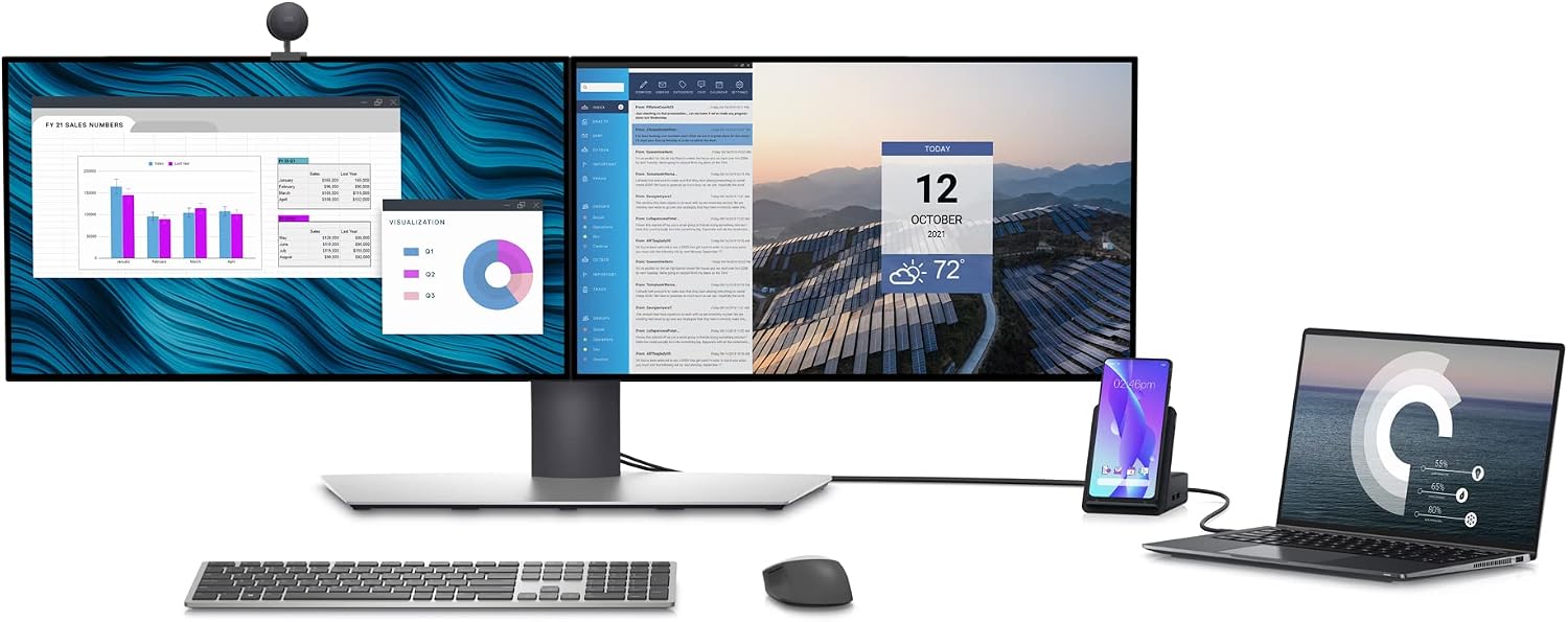 Dell HD22Q Dual Charge USB-C Dock with Qi Wireless Charging, Dual 4K Display & 90W Power Delivery