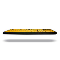 Adesso AKB-132UY Luminous 4X Large Print USB Keyboard - High Contrast Yellow Keys, Black