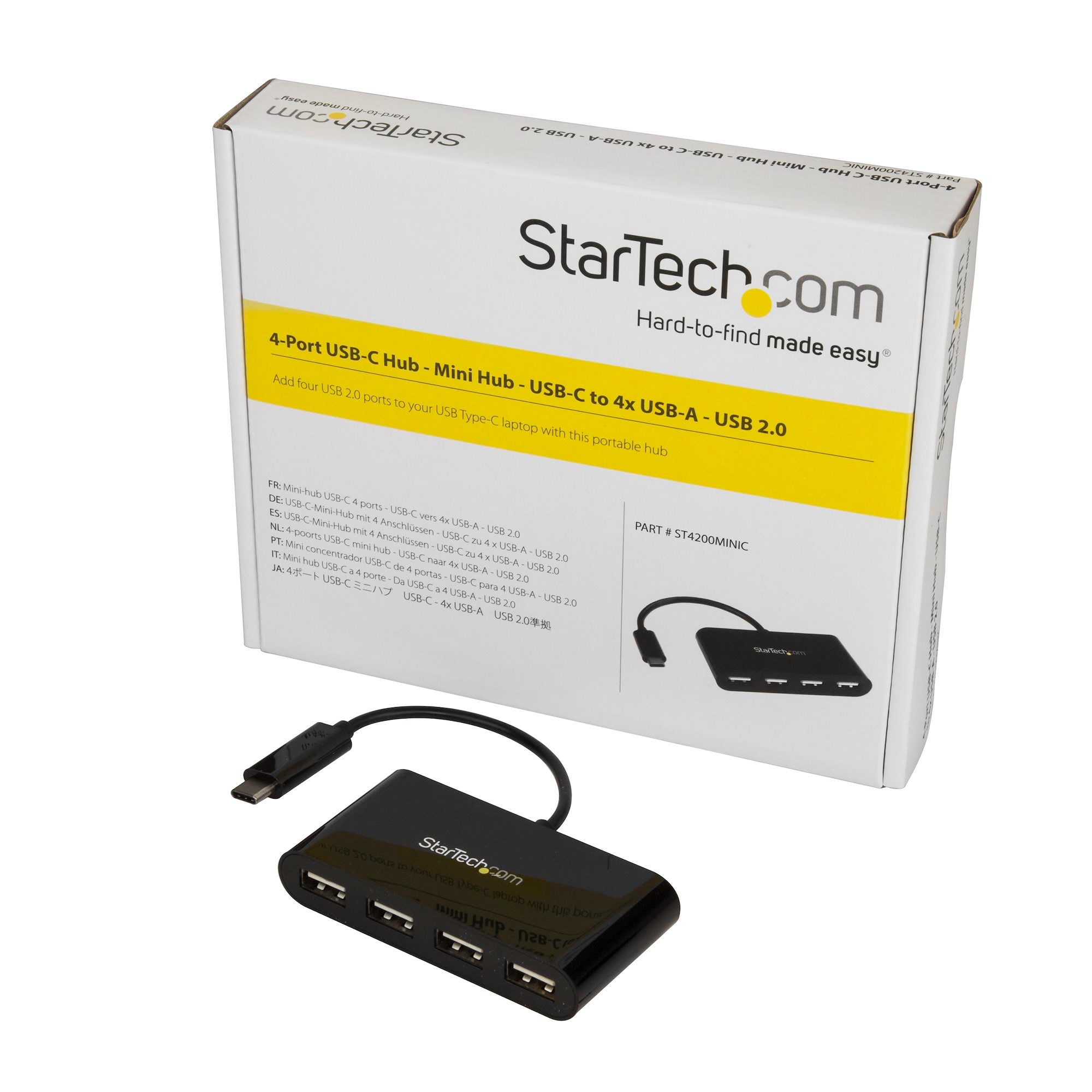 StarTech.com ST4200MINIC 4-Port USB-C Hub - 4x USB-A, USB 2.0