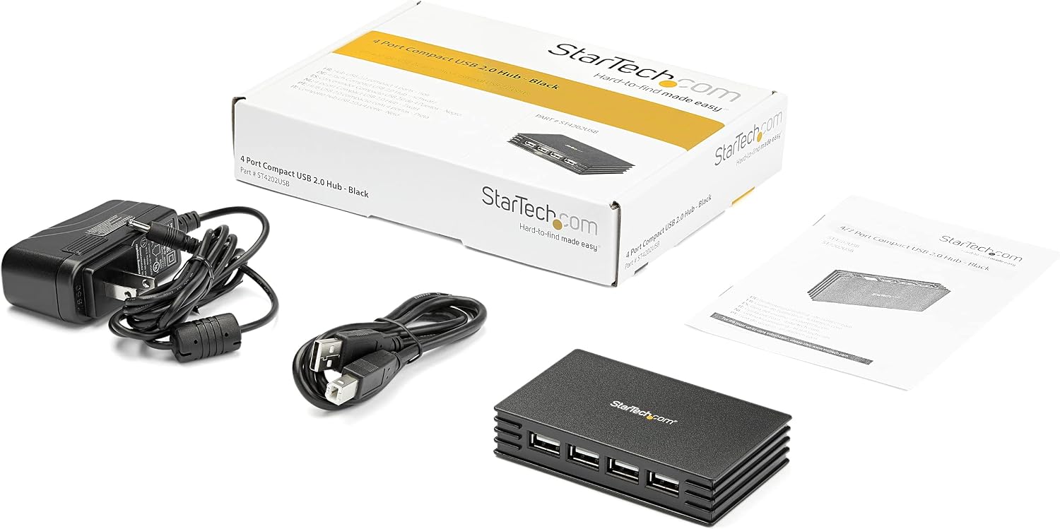 StarTech.com ST4202USB 4-Port USB 2.0 Hub - 480Mbps, Powered USB Hub