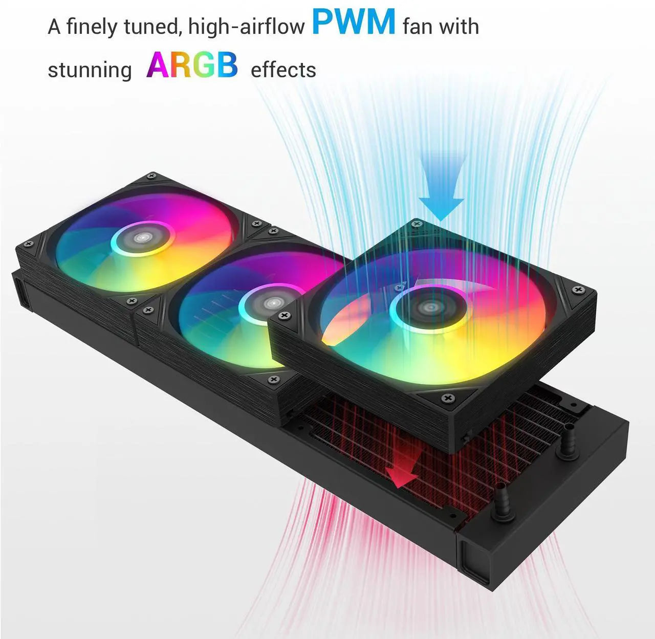 SAMA L60 360mm ARGB Liquid CPU Cooler - White | AIO Water Cooling System