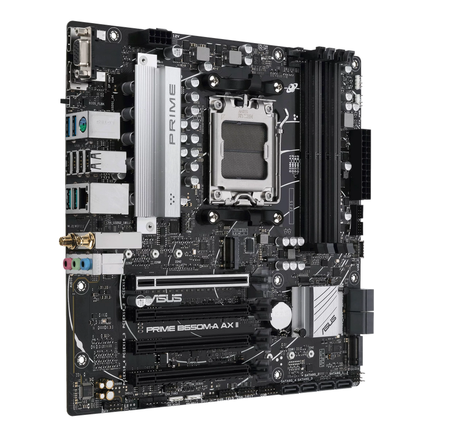 ASUS PRIME B650M-A AX II AM5 DDR5 Micro-ATX Motherboard - WiFi 6, PCIe 5.0, 2.5G LAN