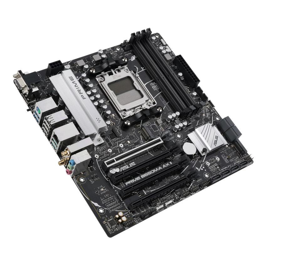 ASUS PRIME B650M-A AX II AM5 DDR5 Micro-ATX Motherboard - WiFi 6, PCIe 5.0, 2.5G LAN