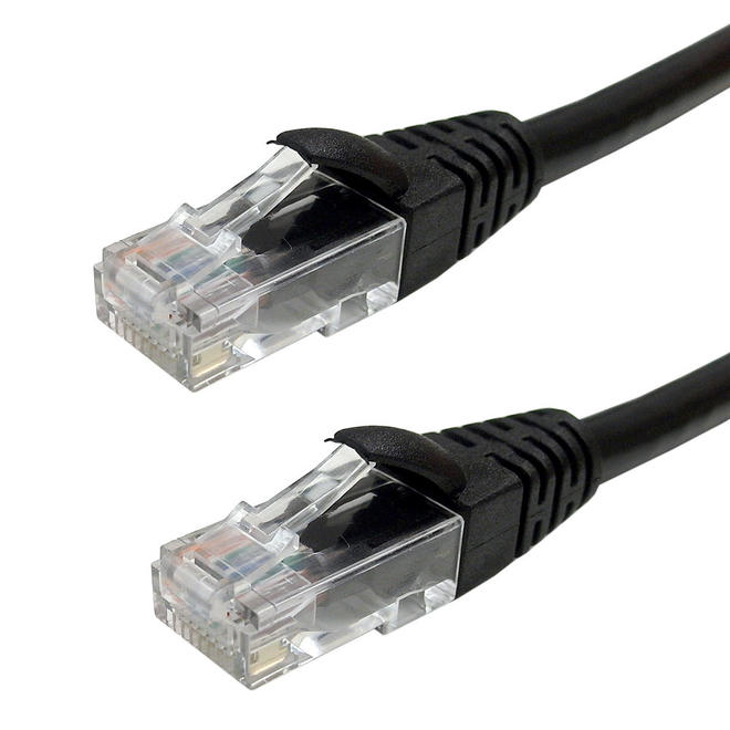 Cat6 UTP 23AWG Plenum CMP/FT6 Ethernet Cable - 25ft - Black