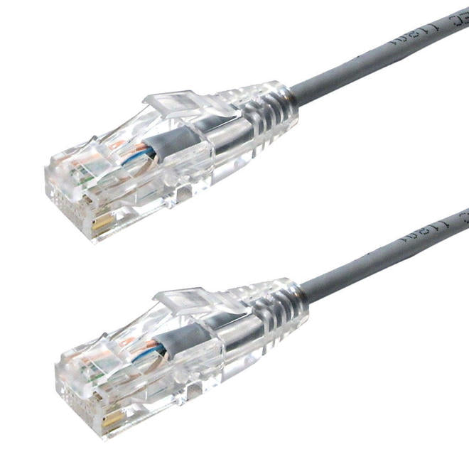 Cat6A UTP 28AWG Ultra-Thin Ethernet Cable 10Gbps - 5ft - Gray