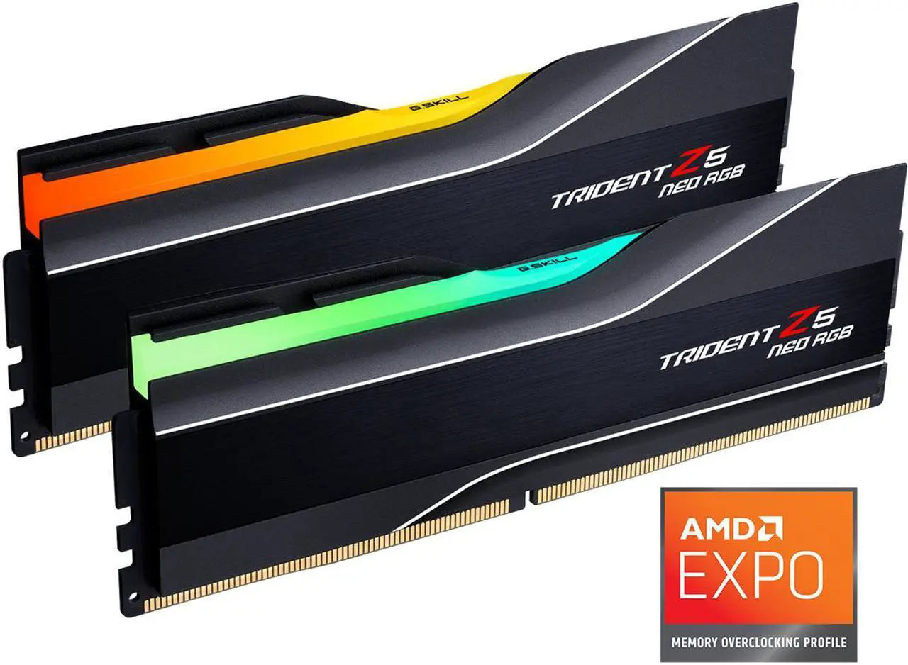 G.SKILL Trident Z5 Neo RGB 32GB (2x16GB) DDR5 6000MHz CL30 AMD EXPO Memory Kit - F5-6000J3038F16GX2-TZ5NR