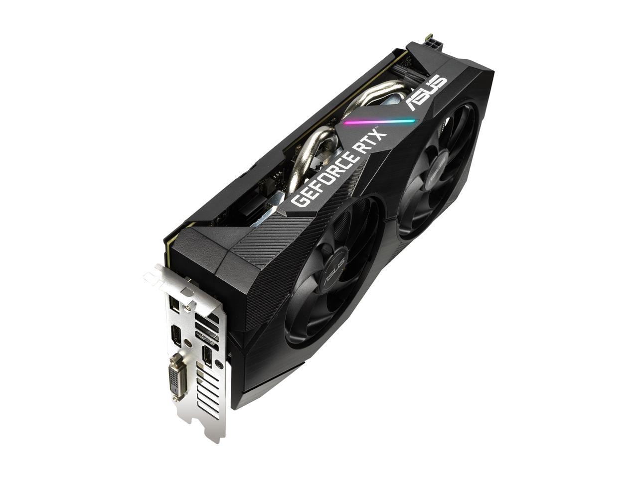 ASUS Dual GeForce RTX 2060 EVO OC Edition (PCIe 3.0, 12 Go GDDR6, HDMI, DisplayPort, DVI-D, ventilateur Axial-tech, technologie 0dB, Auto-Extreme)