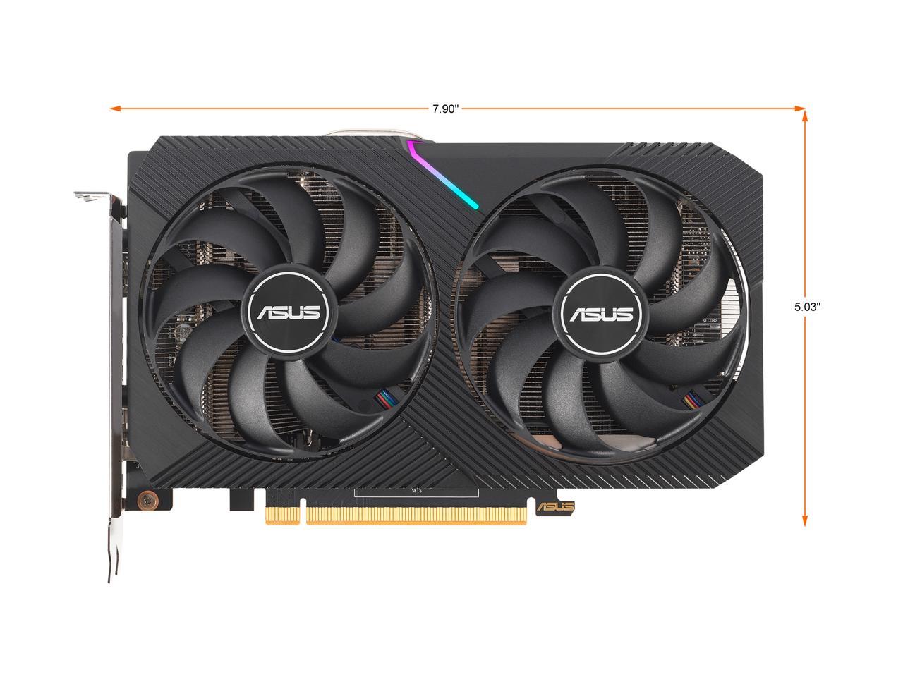 ASUS Dual AMD Radeon RX 6500 XT OC Edition (AMD RDNA 2, PCIe 4.0, 4 Go de mémoire GDDR6, HDMI 2.1, DisplayPort 1.4a, conception de ventilateur Axial-tech, technologie 0dB)