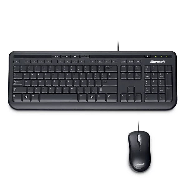 Microsoft Wired Desktop 600 Combo Keyboard and Mouse - ‎3J2-00022 - English Keyboard & Optical Mouse USB  (SPILL-RESISTANT)