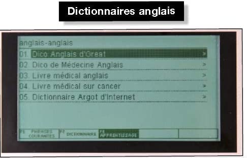 Dictionnaire électronique Français-Anglais COMET LV4-D avec ajout de langues possibles