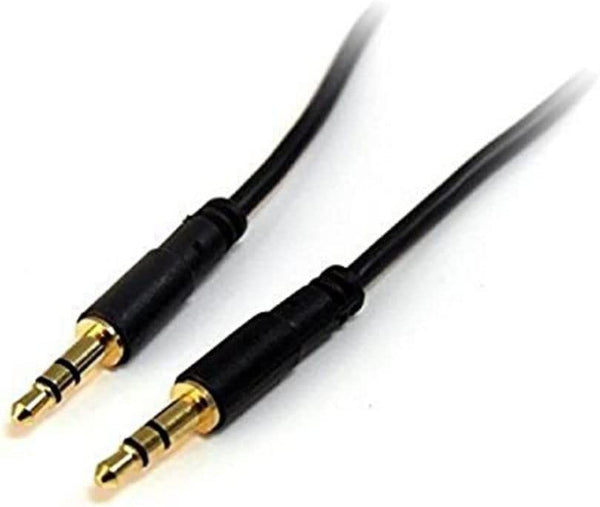 StarTech.com 6 ft Slim 3.5mm Stereo Audio Cable - M/M - 3.5mm Male to Male Audio Cable for Your Smartphone, Tablet or MP3 Player (MU6MMS) Black