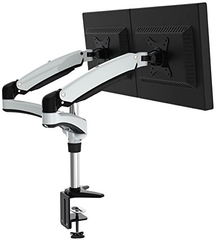Amer Ergonomic Monitor Mount Articulating Arm (15-24, 27, 28 inch displays) 2 Monitor, Imperial White - HYDRA2