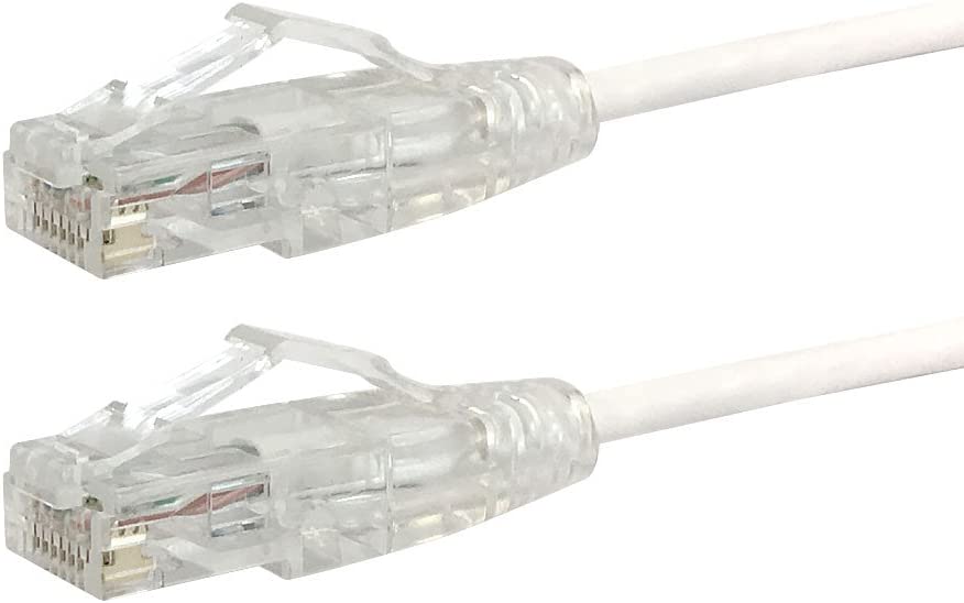 Phantom Cables Câble de raccordement ultra fin Cat6a UTP 10 Go - Blanc 2 pieds