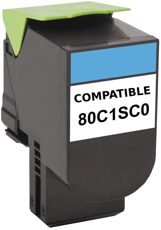 Remplacement de la cartouche de toner cyan compatible Lexmark 801S 80C1SC0