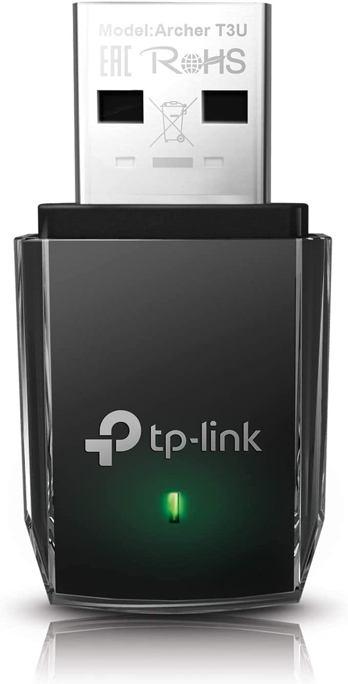 TP-Link AC1300 USB WiFi Adapter (Archer T3U) - 2.4G/5G Dual Band Wireless Network Adapter for PC Desktop, MU-MIMO WiFi Dongle, USB 3.0, Supports Windows 11/10/8.1/8/7/XP, Mac OS 10.9-10.14