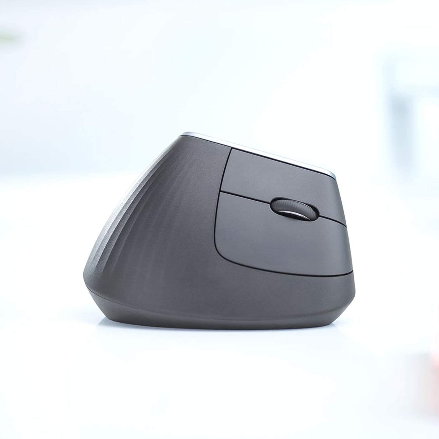 Logitech MX Vertical Wireless Mouse – Advanced Ergonomic Design Reduces Muscle Strain, Control and Move Content Between 3 Windows and Apple Computers (Bluetooth or USB), Rechargeable, Graphite