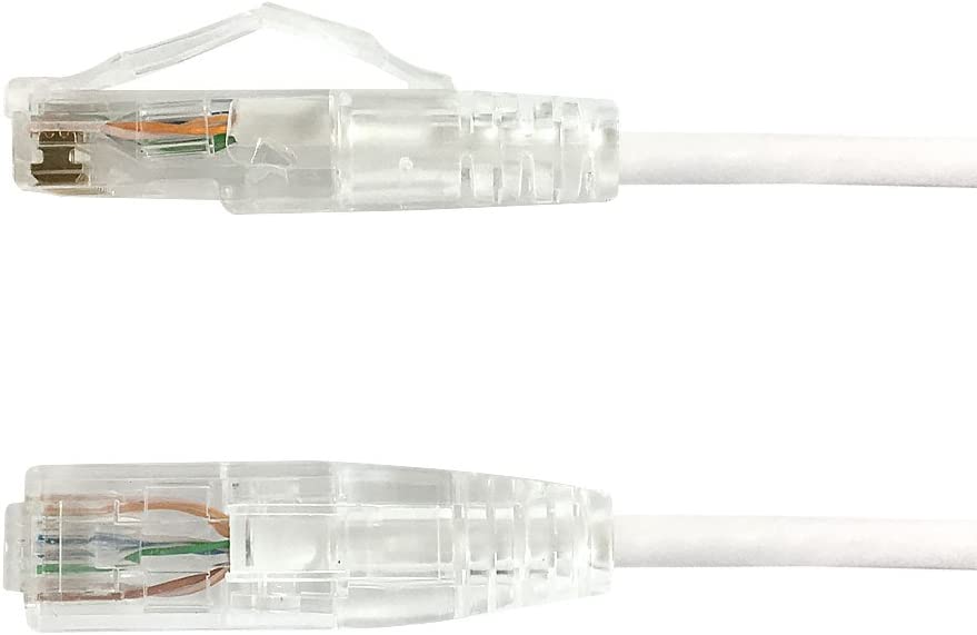 Phantom Cables Câble de raccordement ultra fin Cat6a UTP 10 Go - Blanc 2 pieds
