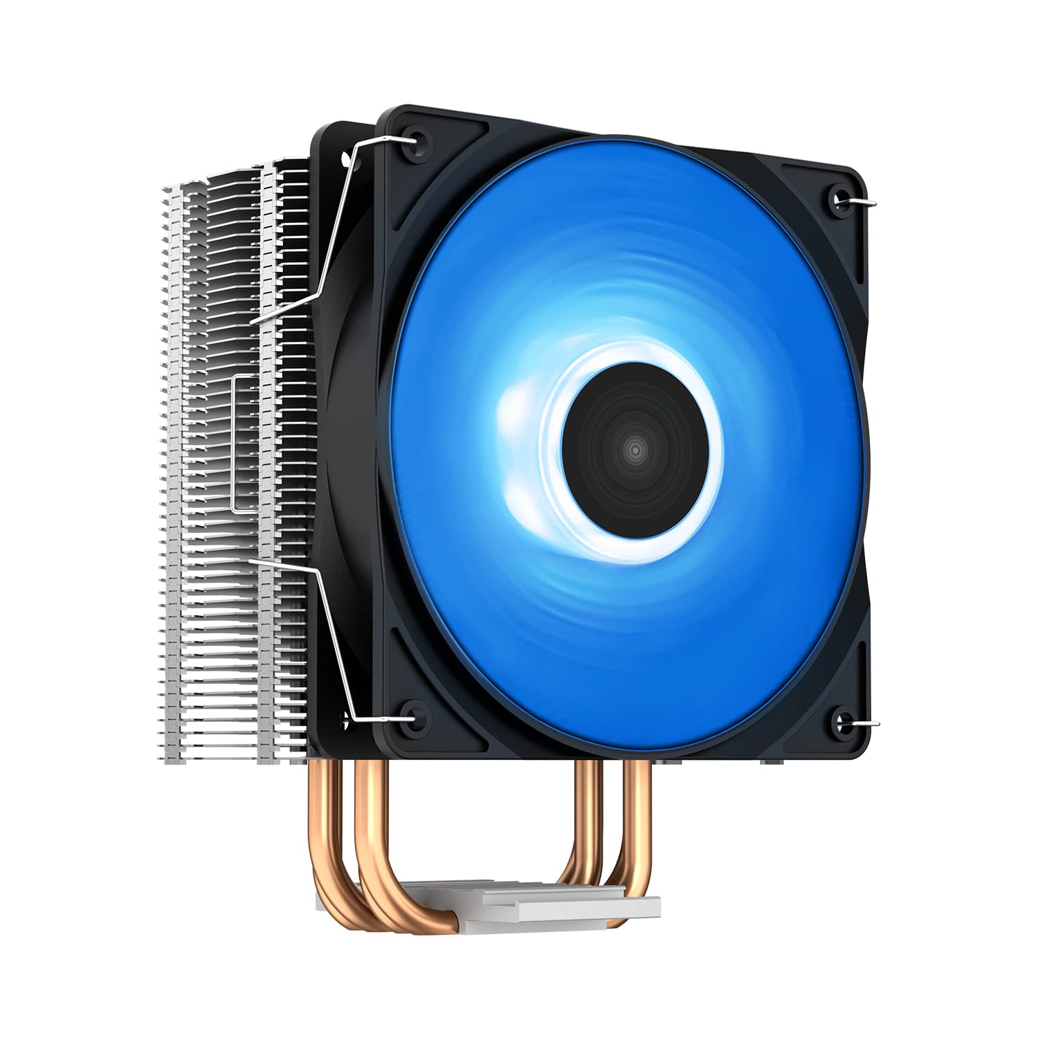 DEEP Cool GAMMAXX400V2 Refroidisseur d'air pour processeur bleu avec 4 caloducs, ventilateur PWM 120 mm et LED bleue pour processeurs Intel/AMD (compatible AM4) (GAMMAXX 400 V2 bleu)