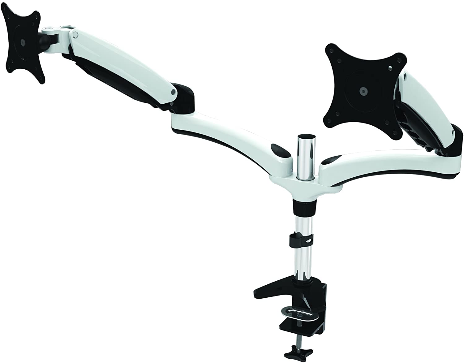 Amer Ergonomic Monitor Mount Articulating Arm (15-24, 27, 28 inch displays) 2 Monitor, Imperial White - HYDRA2
