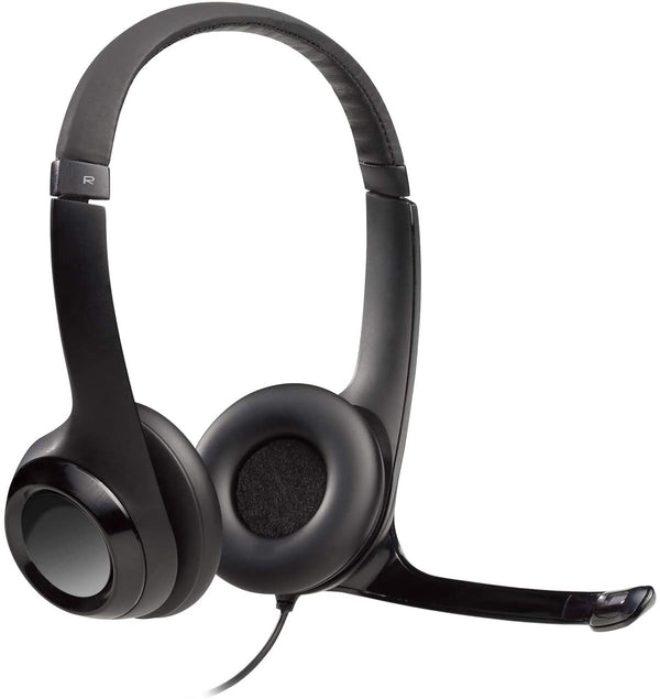 Logitech H390 Wired Headset, Stereo Headphones with Noise-Cancelling Microphone, USB, In-Line Controls, PC/Mac/Laptop - Black ( Refurbished )