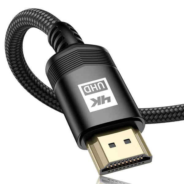 Câble HDMI 4K 12,2 m, câble Avibrex HDMI 2.0 [4K@60Hz, 2K@144Hz] Cordon HDMI tressé plaqué or haute vitesse 18 Gbit/s Prise en charge 3D - Noir