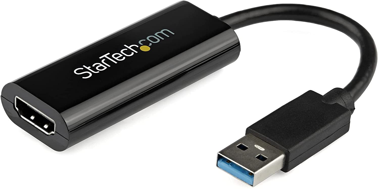 StarTech.com Convertisseur d'adaptateur d'affichage USB 3.0 vers HDMI 1080p (1900x1200) Câble vidéo double/multi-écran avec carte graphique externe - Prend en charge Windows (USB32HDES), Noir