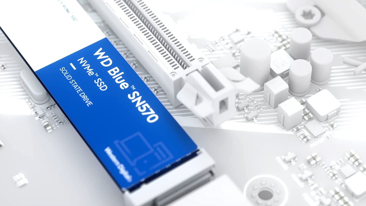 Disque SSD interne Western Digital 500 Go WD Blue SN570 NVMe - Gen3 x4 PCIe 8 Go/s, M.2 2280, jusqu'à 3 500 Mo/s - WDS500G3B0C